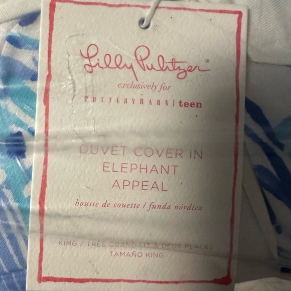 Lilly Pulitzer Elephant Appeal King Duvet Cover pottery barn teen - Picture 2 of 3